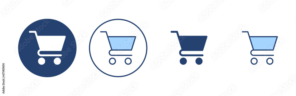 Shopping icon vector. Shopping cart sign and symbol. Trolley icon Shopping icon vector. Shopping cart sign and symbol. Trolley icon