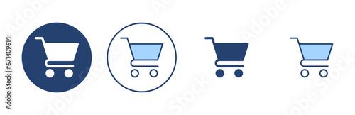 Shopping icon vector. Shopping cart sign and symbol. Trolley icon