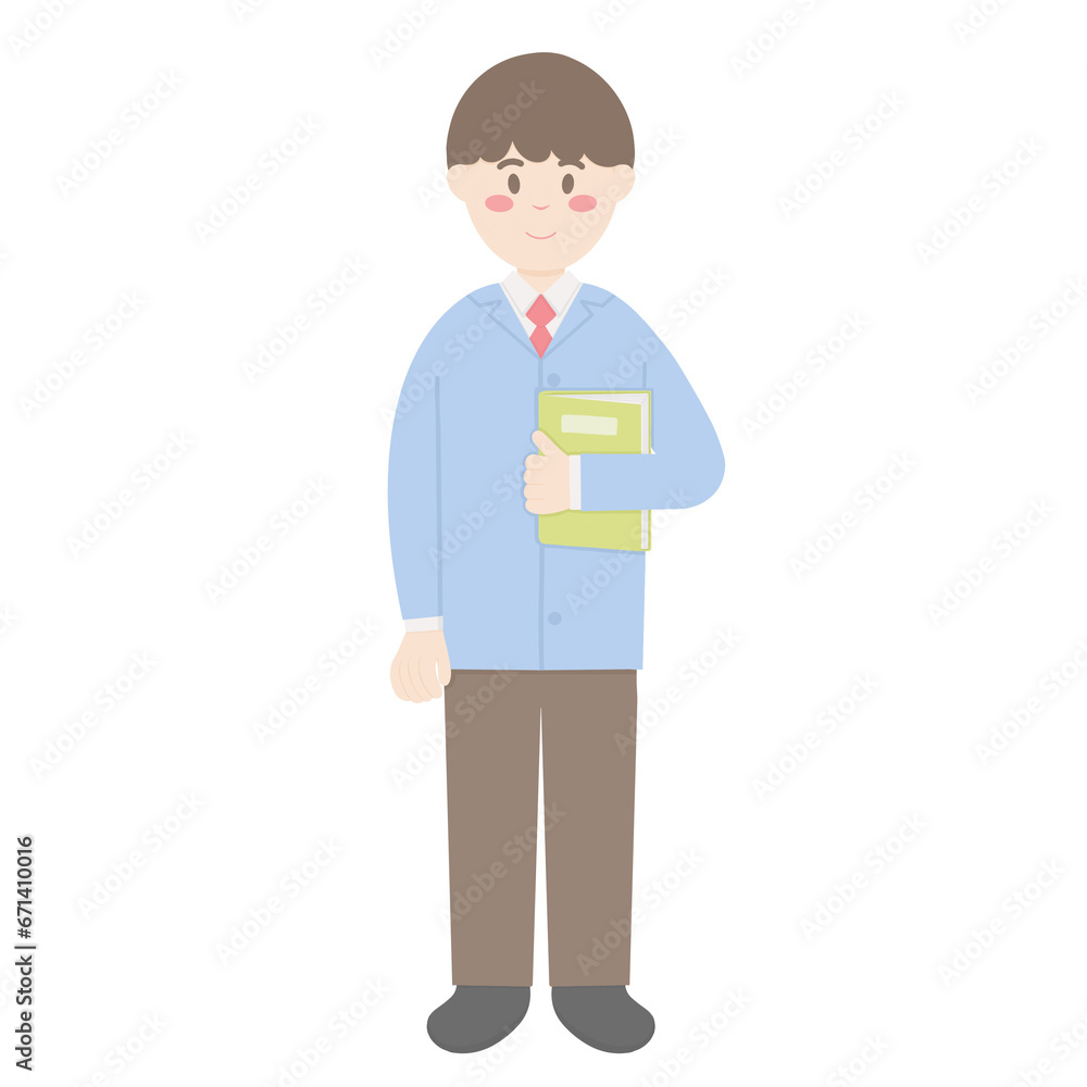 Male college student with book 