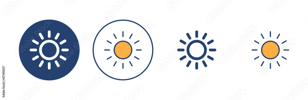 Sun icon vector. Brightness sign and symbol Sun icon vector. Brightness sign and symbol