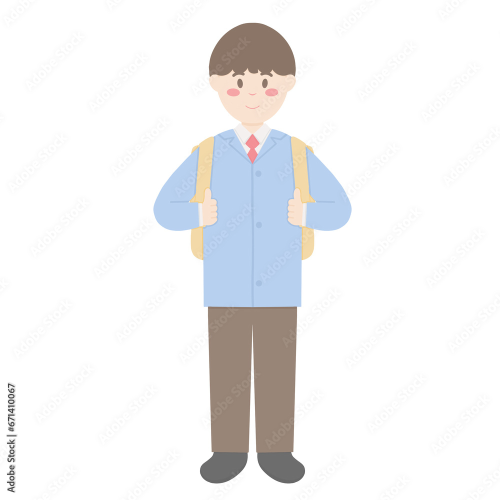 Male college student with backpack Male college student with backpack