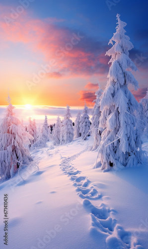 Winterwald mit Schnee