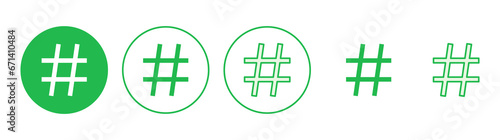 Hashtag icon set. hashtag symbol