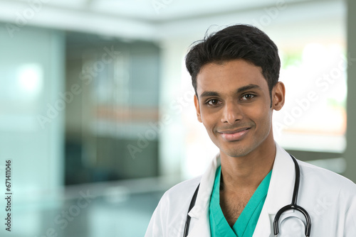 Portrait of a young Indian Doctor.