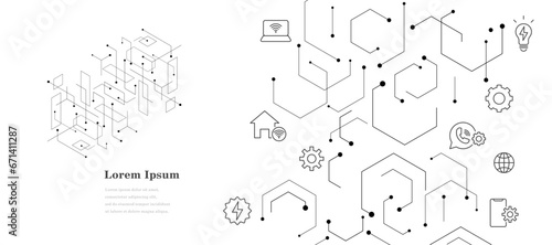 幾何学 抽象 六角形 科学 テクノロジー アイコン 背景