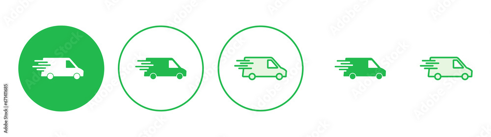 Fast shipping delivery truck icon set. Delivery truck icon. fast delivery icon Fast shipping delivery truck icon set. Delivery truck icon. fast delivery icon
