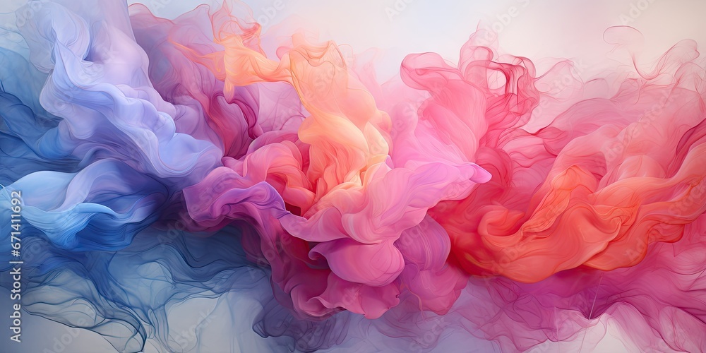 Fototapeta premium An abstract watercolor painting with a blend of soothing pastel colors, evoking a sense of calm and creativity. Concept of artistic inspiration by Generative AI