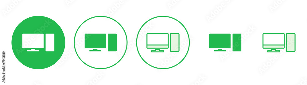 Computer icon set. computer monitor icon vector. Computer icon set. computer monitor icon vector.