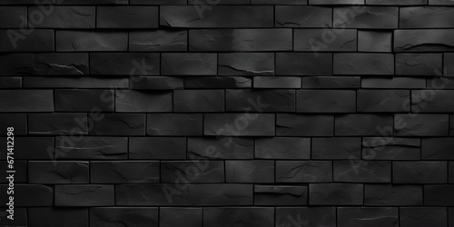 Abstract black wall, Old black brick wall, HD Black Brick Wall, generative Ai