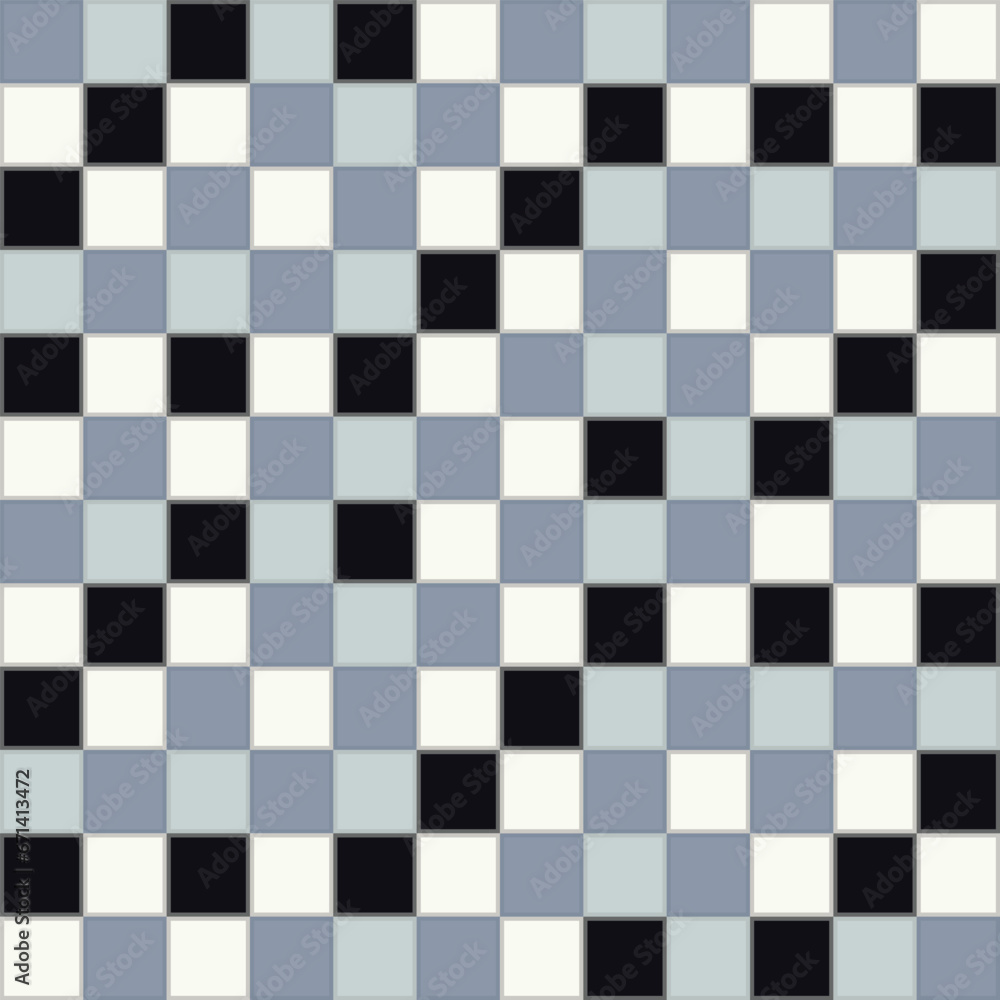 Fototapeta premium Japanese Gray Checkered Vector Seamless Pattern