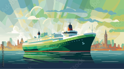 green shipping in the sea, green economy, sustainability, esg