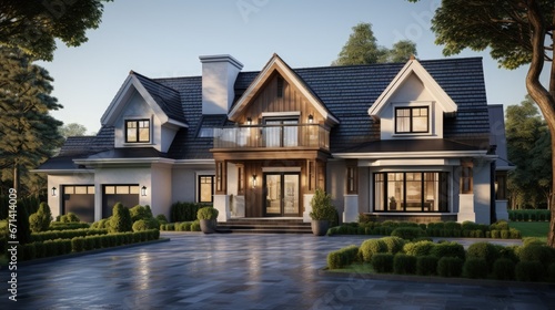 3d illustration of a newly built luxury home © HN Works