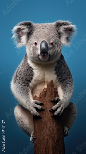 koala sitting in a tree - closeup portrait