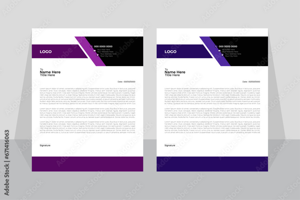 Obraz premium Abstract letterhead design modern business letterhead design template. Set to print with vector & illustration. 