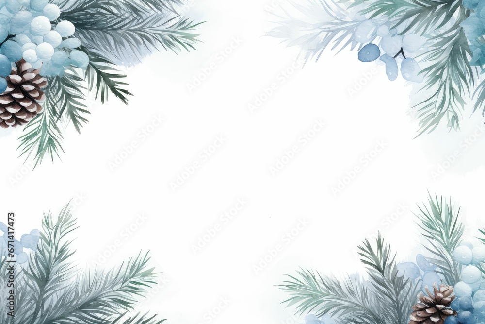 watercolor christmas frame background