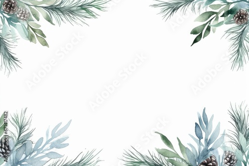 watercolor christmas frame background
