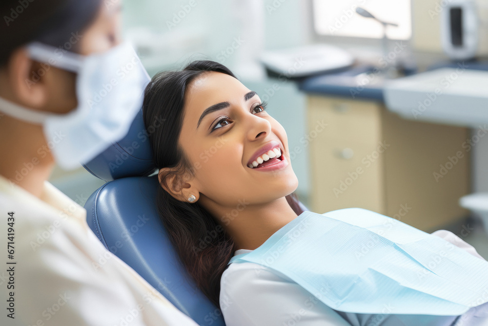 indian young woman getting dental treatment indian young woman getting dental treatment