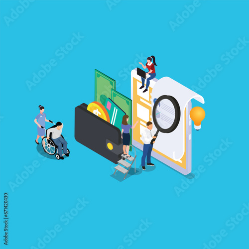people election set with political debates campaign voting process ballot booth candidates interview isometric 3d vector illustration concept