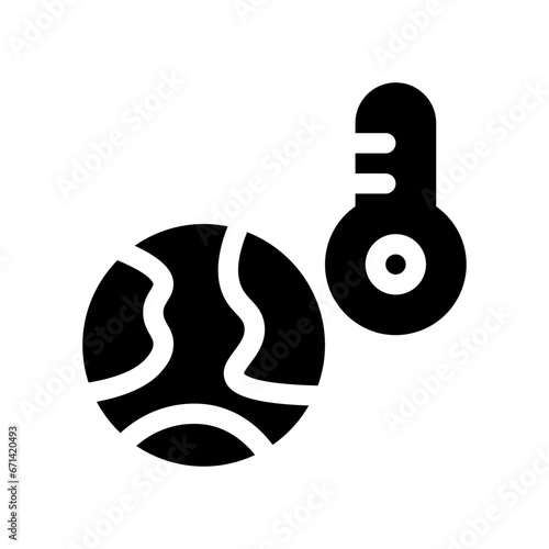 global warming glyph icon