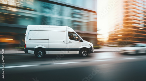 Delivery Van moving on highway