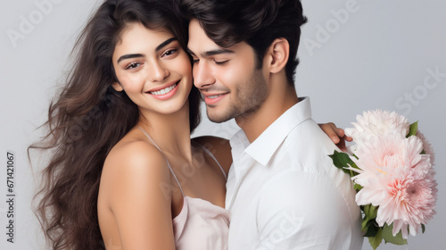 Young indian couple giving romantic pose