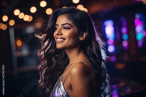 young indian woman at party night © PRASANNAPIX