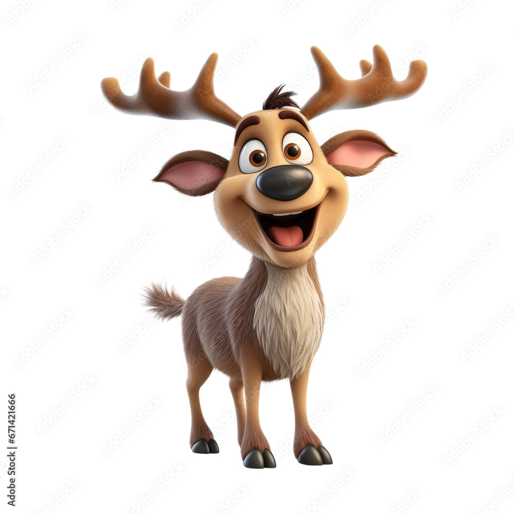cartoon reindeer isolated on transparent background cartoon reindeer isolated on transparent background