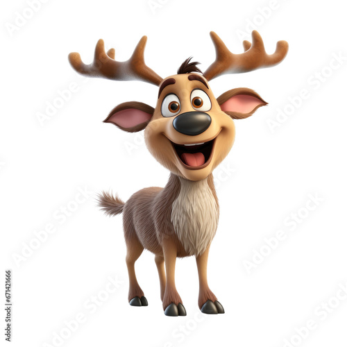 cartoon reindeer isolated on transparent background