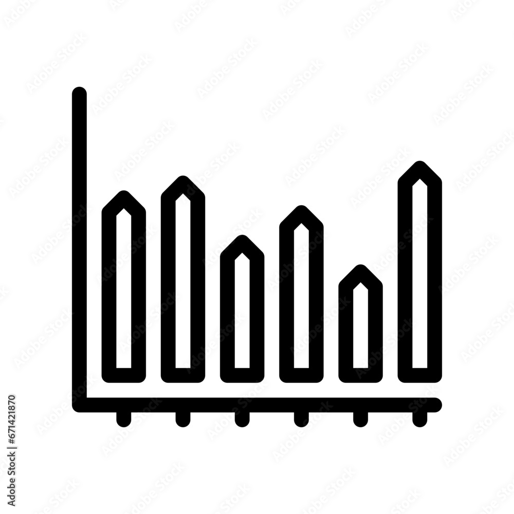 bar graph line icon bar graph line icon