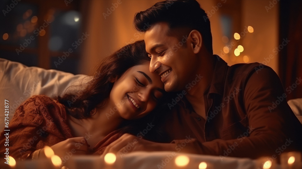 young indian couple spending time together at home young indian couple spending time together at home