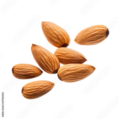 almonds isolated on transparent background