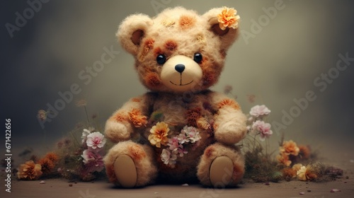 An intricately designed digital representation of a teddy bear, bringing out its familiar appeal, plush texture, and delightful features, as though photographed in high definition © Teddy Bear
