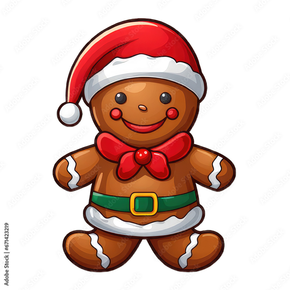 Christmas decoration ginger bread man cookies and Santa Claus with santa hat and candy. Christmas decoration ginger bread man cookies and Santa Claus with santa hat and candy.