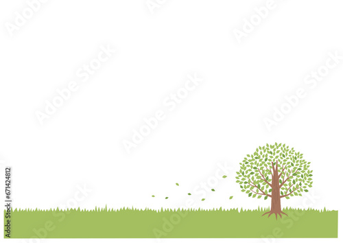 大きな木のある風景