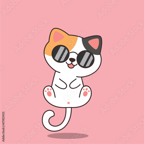 cute cat wearing glasses
