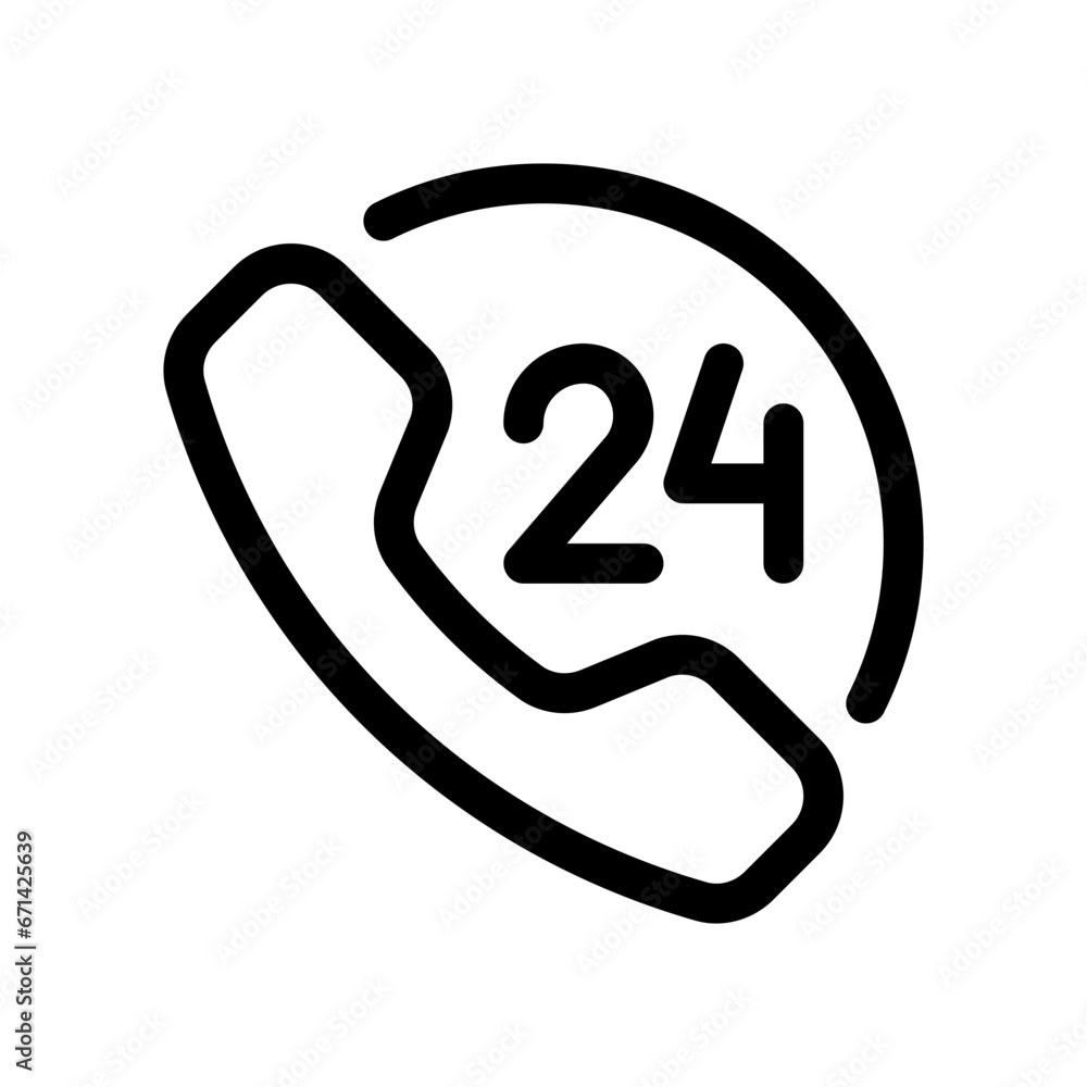 24 hours line icon 24 hours line icon
