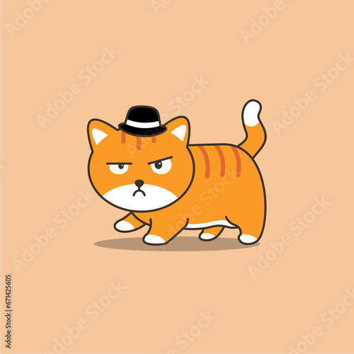 cute cat wearing a hat
