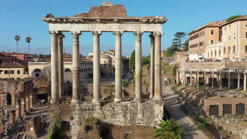 Colonne dell'antica Roma al Foro Romano. Italia. Primopiano delle ...