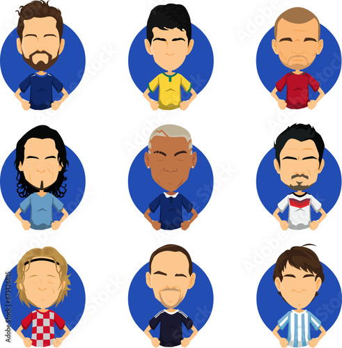 avatar set of football player best for profile picture