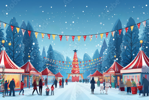 Christmas festival celebration fair in the winter
