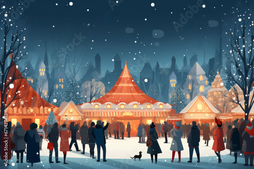 Christmas festival celebration fair in the winter