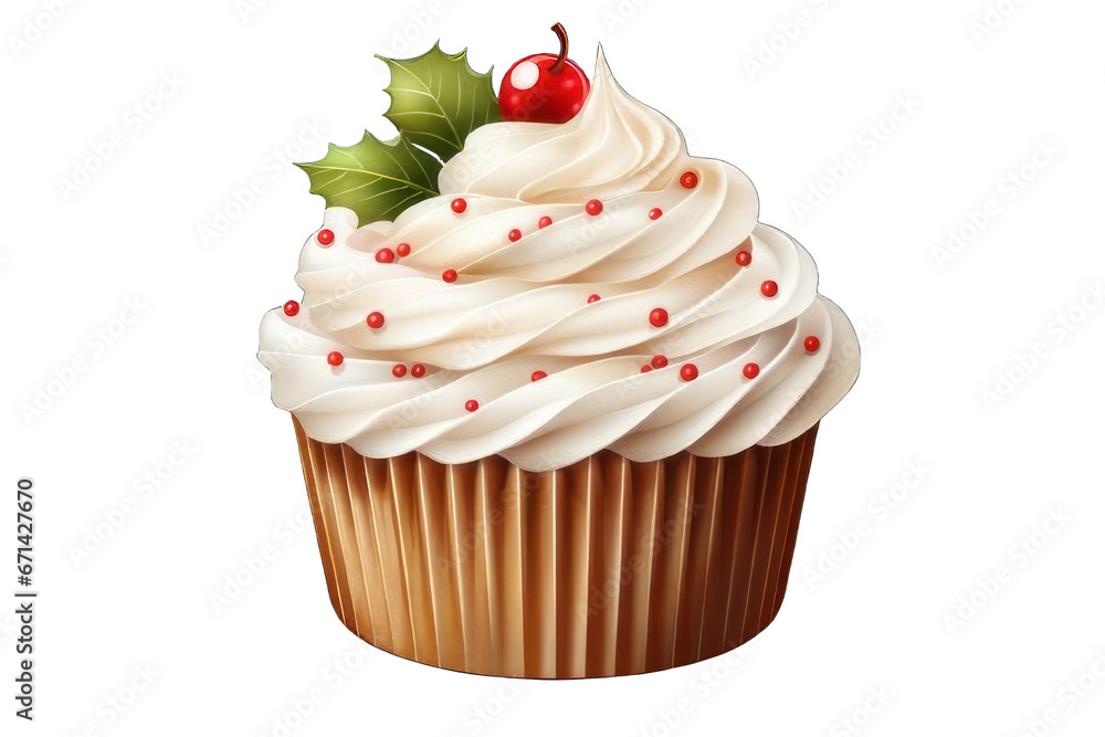 Cupcake and cream for Christmas.. Cupcake and cream for Christmas..