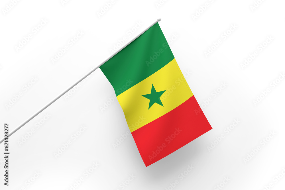3d illustration flag of Senegal. Senegal flag waving isolated on white background with clipping path. flag frame with empty space for your text. 3d illustration flag of Senegal. Senegal flag waving isolated on white background with clipping path. flag frame with empty space for your text.
