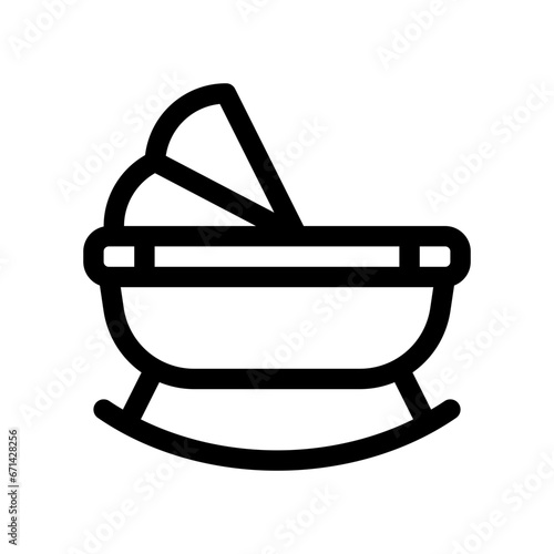 baby crib line icon