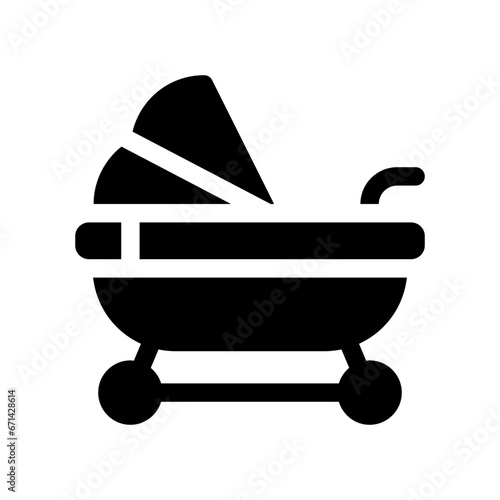 baby stroller glyph icon