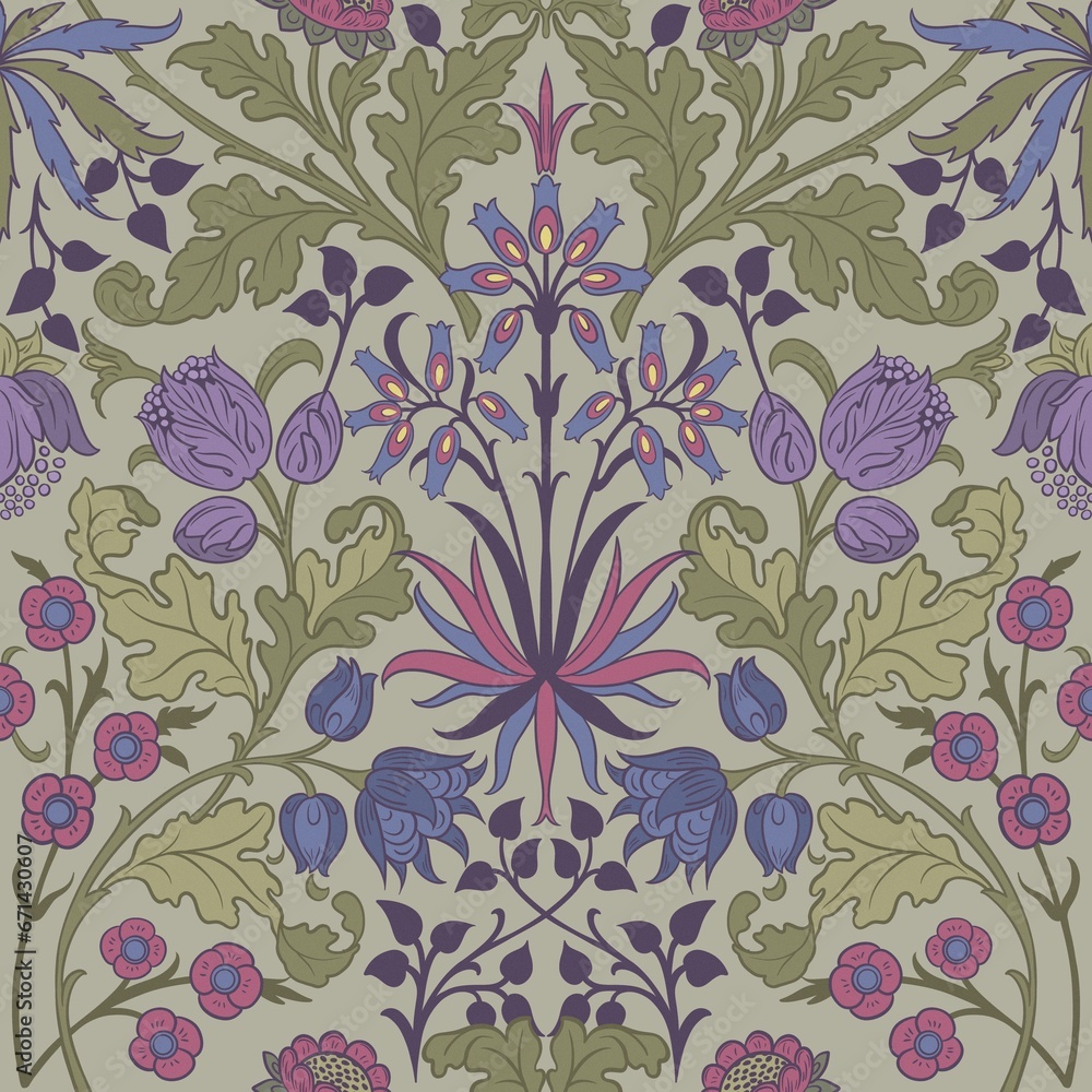 Vintage floral seamless pattern. Pastel colors.