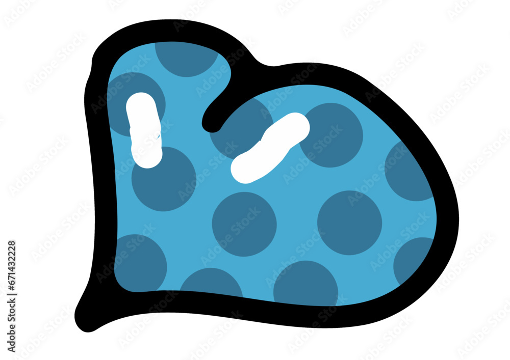 Colorful hand drawn Heart Serise sky blue dot Colorful hand drawn Heart Serise sky blue dot