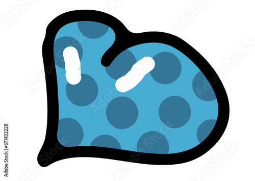 Colorful hand drawn Heart Serise sky blue dot