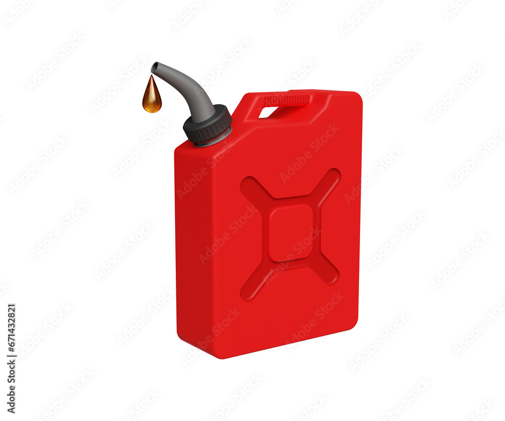3D fuel can icon. Canister with gasoline. Red jerrycan with fuel. 3d illustration 3D fuel can icon. Canister with gasoline. Red jerrycan with fuel. 3d illustration