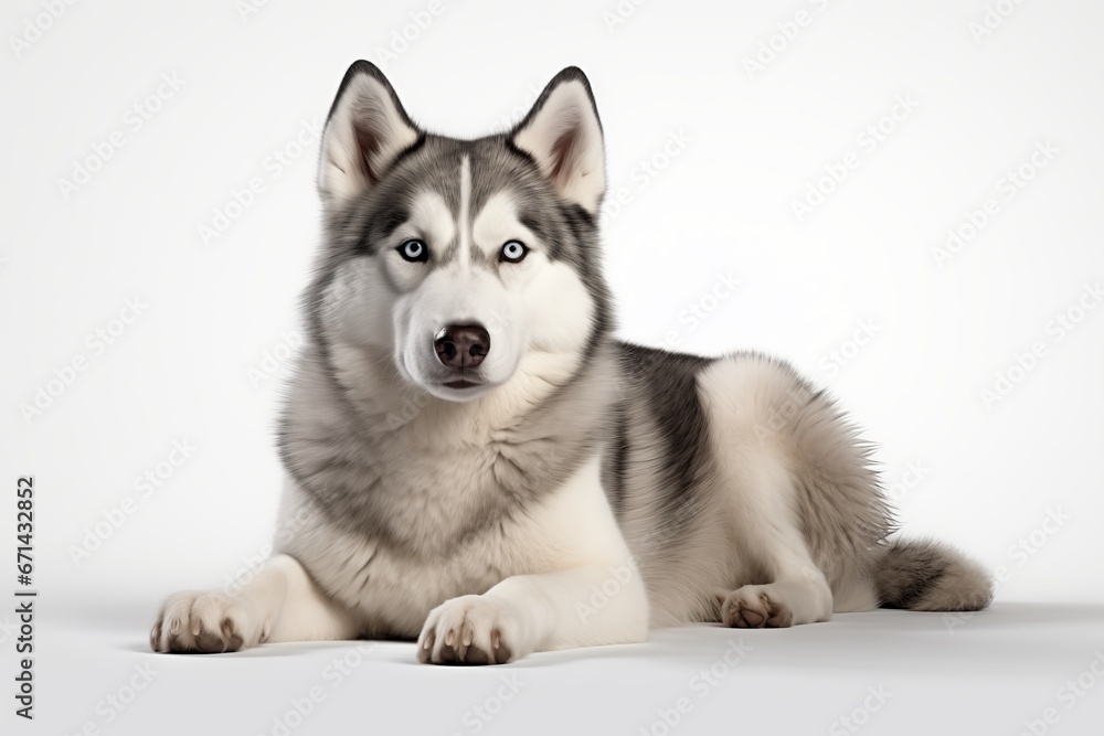 a puppy siberian husky on white isolated background